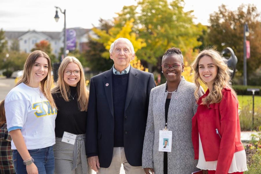 Dr. Tofade, Wally Pickworth '69 and Students in Medicinal Garden